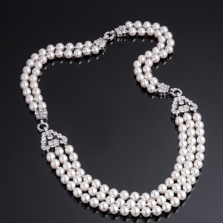 Anastasia, Pearl and diamond necklace